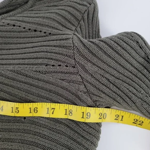 David Brooks Made in Japan Olive Textured Cotton Knit Sweater L Large - Picture 9 of 9